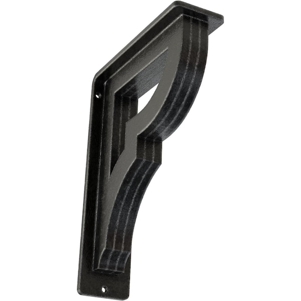 Ekena Millwork Bradford Wrought Iron Bracket, (Triple center brace), Antiqued Pewter 2"W x 5 1/2"D x 8"H BKTM02X05X08TBRAPW - main